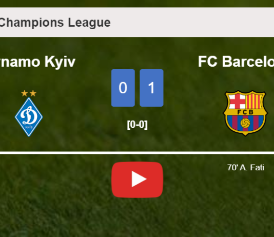 FC Barcelona prevails over Dynamo Kyiv 1-0 with a goal scored by A. Fati. HIGHLIGHTS