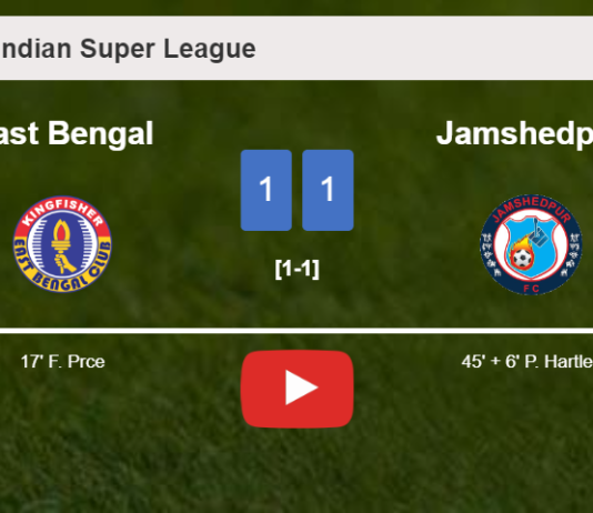 East Bengal and Jamshedpur draw 1-1 on Sunday. HIGHLIGHTS