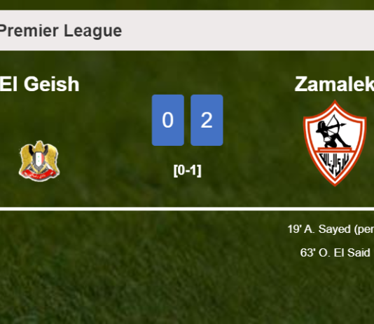 Zamalek overcomes El Geish 2-0 on Sunday