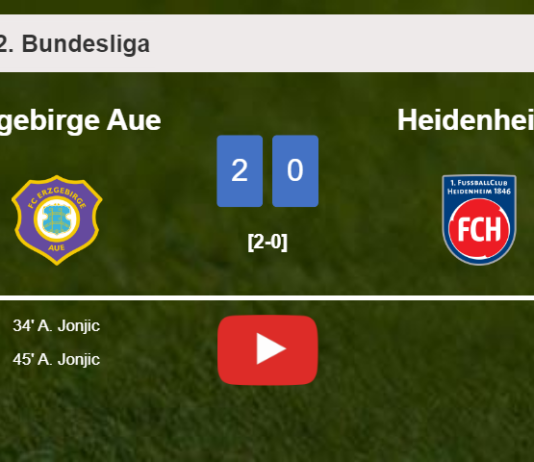 A. Jonjic scores 2 goals to give a 2-0 win to Erzgebirge Aue over Heidenheim. HIGHLIGHTS