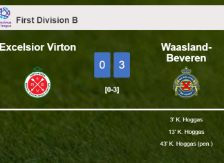 Waasland-Beveren destroys Excelsior Virton with 3 goals from K. Hoggas