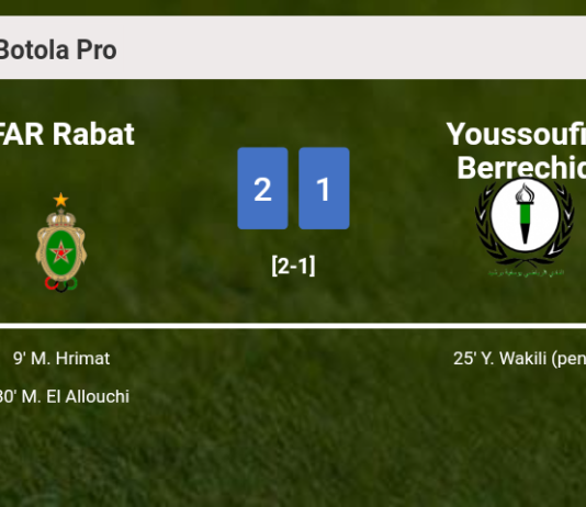 FAR Rabat beats Youssoufia Berrechid 2-1