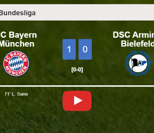 FC Bayern München conquers DSC Arminia Bielefeld 1-0 with a goal scored by L. Sane. HIGHLIGHTS