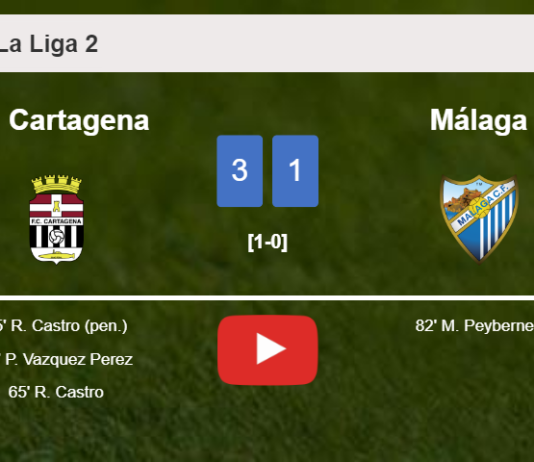 FC Cartagena demolishes Málaga 3-1 with 2 goals from R. Castro. HIGHLIGHTS