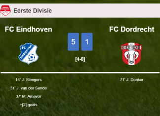 FC Eindhoven crushes FC Dordrecht 5-1 after playing a great match