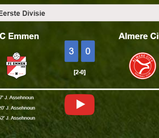 FC Emmen estinguishes Almere City with 3 goals from J. Assehnoun. HIGHLIGHTS