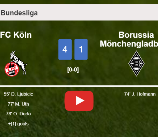 FC Köln annihilates Borussia Mönchengladbach 4-1 with a superb performance. HIGHLIGHTS