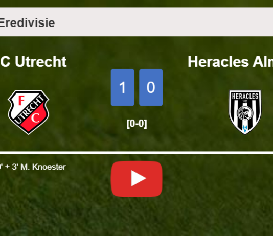 FC Utrecht conquers Heracles Almelo 1-0 with a late goal scored by M. Knoester. HIGHLIGHTS