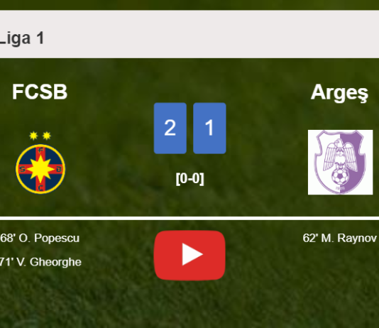 FCSB recovers a 0-1 deficit to best Argeş 2-1. HIGHLIGHTS