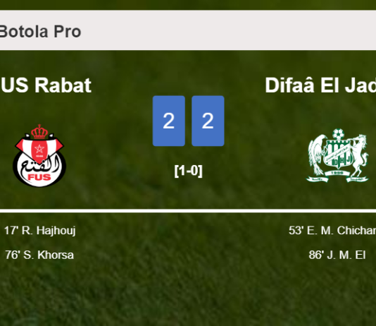 FUS Rabat and Difaâ El Jadida draw 2-2 on Wednesday