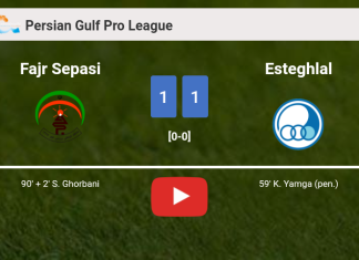 Fajr Sepasi seizes a draw against Esteghlal. HIGHLIGHTS