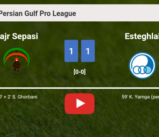 Fajr Sepasi seizes a draw against Esteghlal. HIGHLIGHTS