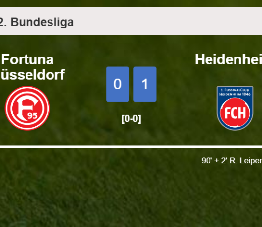 Heidenheim overcomes Fortuna Düsseldorf 1-0 with a late goal scored by R. Leipertz