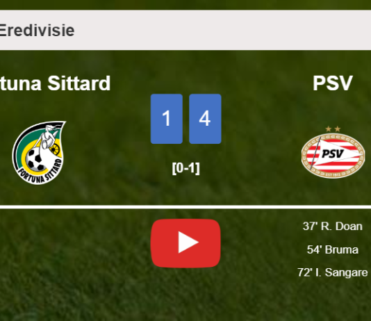 PSV overcomes Fortuna Sittard 4-1. HIGHLIGHTS