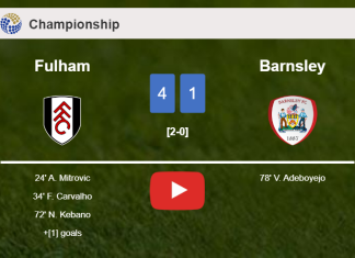 Fulham estinguishes Barnsley 4-1 after playing a great match. HIGHLIGHTS