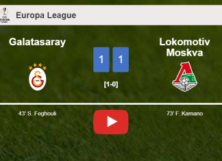 Galatasaray and Lokomotiv Moskva draw 1-1 on Thursday. HIGHLIGHTS