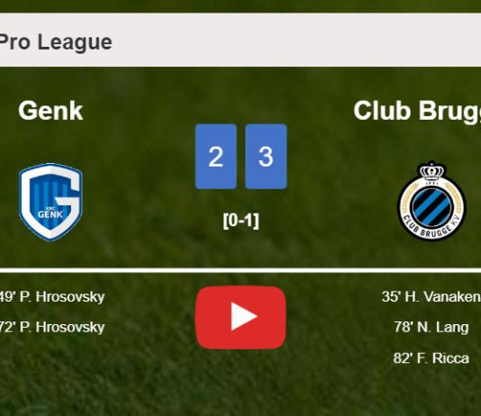Club Brugge defeats Genk after recovering from a 2-1 deficit. HIGHLIGHTS