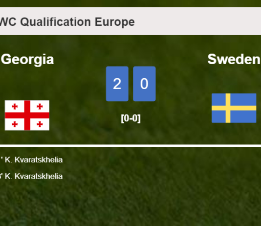 K. Kvaratskhelia scores a double to give a 2-0 win to Georgia over Sweden