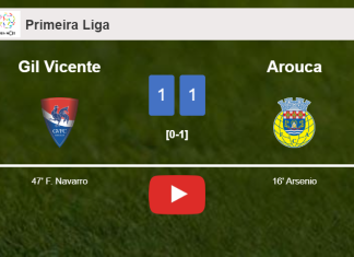 Gil Vicente and Arouca draw 1-1 on Friday. HIGHLIGHTS