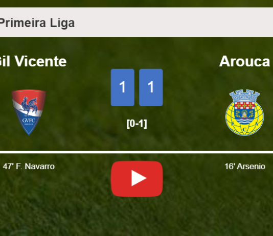 Gil Vicente and Arouca draw 1-1 on Friday. HIGHLIGHTS