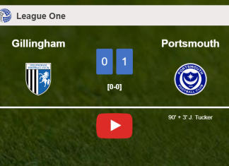 Portsmouth prevails over Gillingham 1-0 with a late goal scored by J. Tucker. HIGHLIGHTS