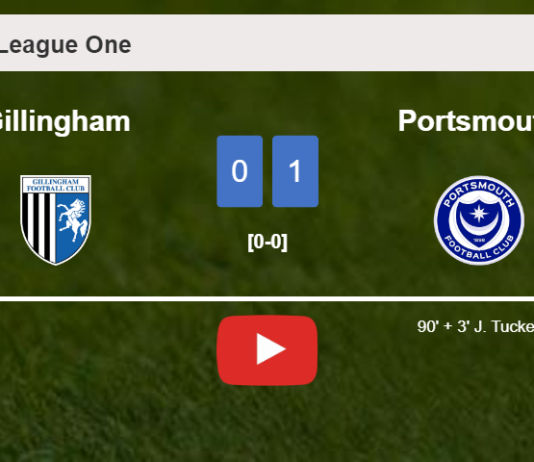 Portsmouth prevails over Gillingham 1-0 with a late goal scored by J. Tucker. HIGHLIGHTS