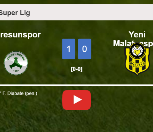 Giresunspor prevails over Yeni Malatyaspor 1-0 with a goal scored by F. Diabate. HIGHLIGHTS