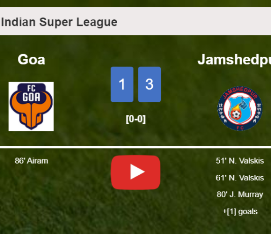 Jamshedpur overcomes Goa 3-1. HIGHLIGHTS