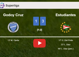 Estudiantes prevails over Godoy Cruz 3-1 after recovering from a 0-1 deficit. HIGHLIGHTS