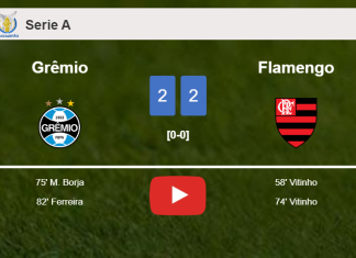 Grêmio manages to draw 2-2 with Flamengo after recovering a 0-2 deficit. HIGHLIGHTS