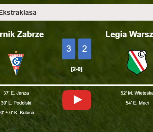 Górnik Zabrze defeats Legia Warszawa 3-2. HIGHLIGHTS