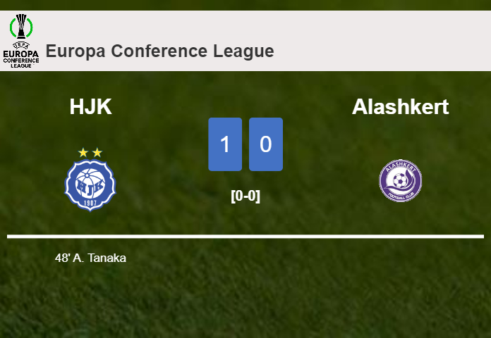 HJK beats Alashkert 1-0 with a goal scored by A. Tanaka