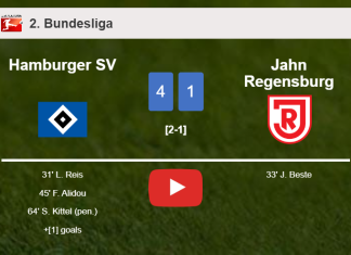 Hamburger SV obliterates Jahn Regensburg 4-1 showing huge dominance. HIGHLIGHTS