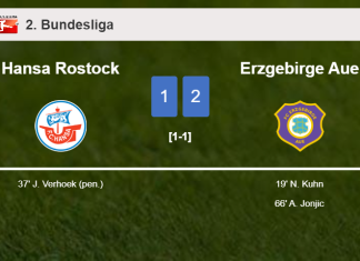 Erzgebirge Aue prevails over Hansa Rostock 2-1
