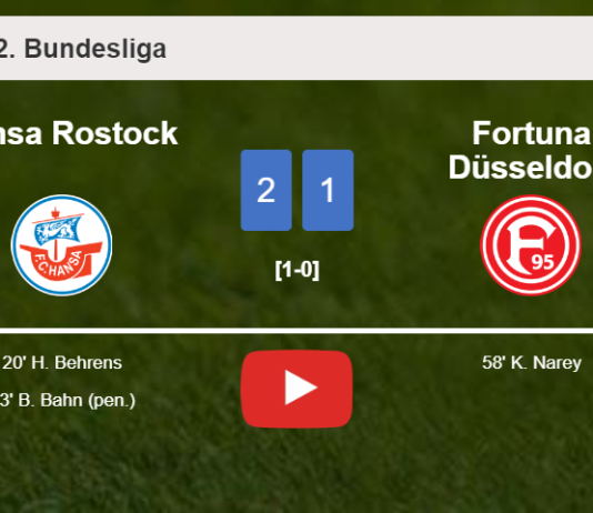 Hansa Rostock conquers Fortuna Düsseldorf 2-1. HIGHLIGHTS