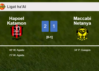 Hapoel Katamon recovers a 0-1 deficit to top Maccabi Netanya 2-1 with W. Agada scoring a double