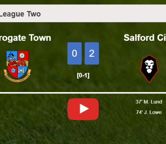 Salford City beats Harrogate Town 2-0 on Saturday. HIGHLIGHTS