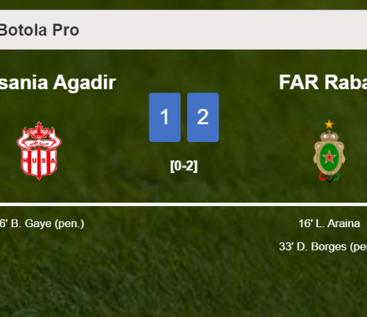 FAR Rabat seizes a 2-1 win against Hassania Agadir