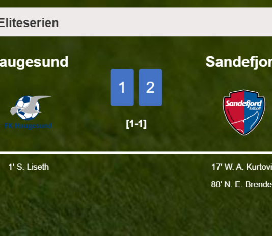 Sandefjord recovers a 0-1 deficit to prevail over Haugesund 2-1