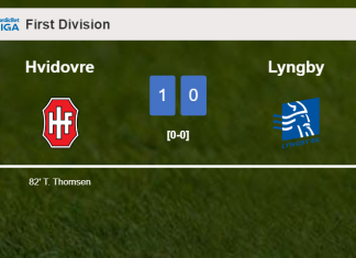Hvidovre defeats Lyngby 1-0 with a goal scored by T. Thomsen