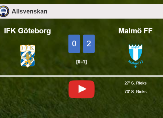 S. Rieks scores a double to give a 2-0 win to Malmö FF over IFK Göteborg. HIGHLIGHTS