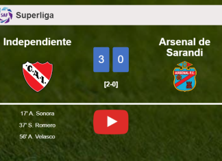 Independiente tops Arsenal de Sarandi 3-0. HIGHLIGHTS