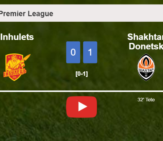 Shakhtar Donetsk beats Inhulets 1-0 with a goal scored by T. . HIGHLIGHTS