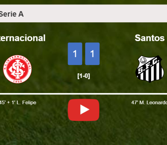 Internacional and Santos draw 1-1 on Sunday. HIGHLIGHTS