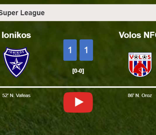 Volos NFC grabs a draw against Ionikos. HIGHLIGHTS