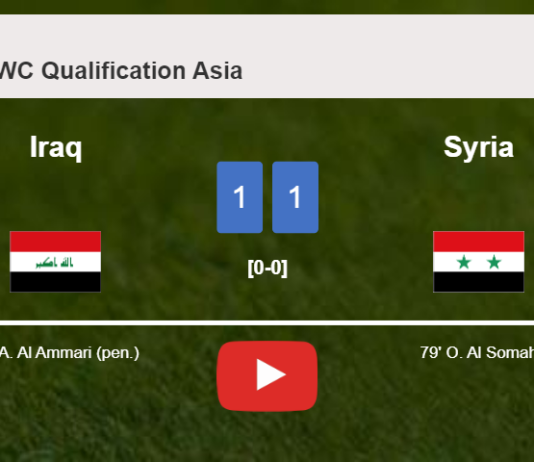 Iraq snatches a draw against Syria. HIGHLIGHTS