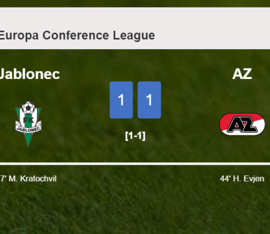 Jablonec and AZ draw 1-1 on Thursday