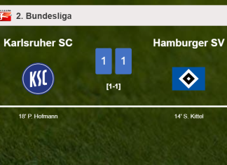 Karlsruher SC and Hamburger SV draw 1-1 on Saturday