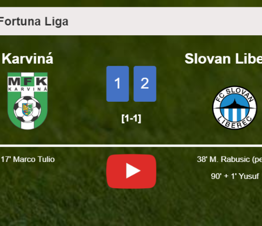 Slovan Liberec recovers a 0-1 deficit to conquer Karviná 2-1. HIGHLIGHTS