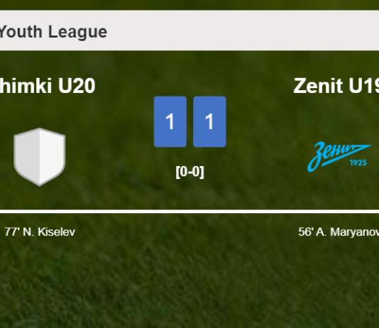 Khimki U20 and Zenit U19 draw 1-1 on Friday